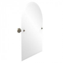 Waverly Place Collection 21 in. x 29 in. Frameless Arched Top Single Tilt Mirror with Beveled Edge in Antique Pewter