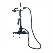 TW25 3-Handle Claw Foot Tub Faucet with Handshower in Oil Rubbed Bronze