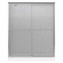 Fluence 59-5/8 in. x 70-5/16 in. Semi-Framed Bypass Shower Door in Matte Nickel with Patterned Glass