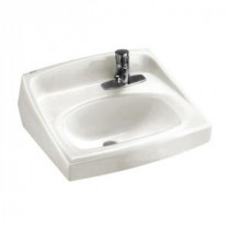 Lucerne Wall Hung Bathroom Sink in White with Single Faucet Hole on Right