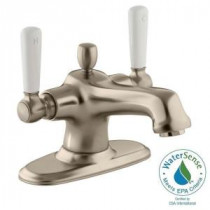 Bancroft 4 in. 2-Handle Mono Block Design Bathroom Faucet in Vibrant Brushed Bronze with Escutcheon