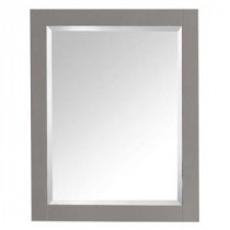 Transitional 32 in. L x 24 in. W Framed Wall Mirror in Chilled Gray