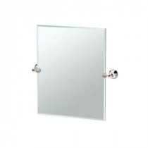 Laurel Avenue 24.63 in. x 24 in. Frameless Single Small Rectangle Mirror in Polished Nickel