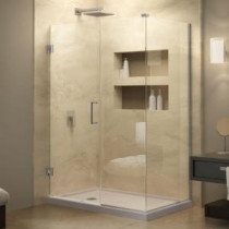 Unidoor Plus 34-3/8 in. x 51 in. x 72 in. Hinged Shower Enclosure with Hardware in Chrome
