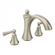 Wynford 2-Handle Deck-Mount High-Arc Roman Tub Faucet Trim Kit with Lever Handles in Brushed Nickel (Valve Not Included)