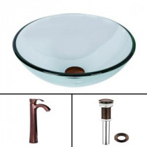 Glass Vessel Sink in Crystalline and Otis Vessel Faucet Set in Oil Rubbed Bronze