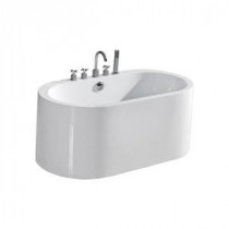 PureScape 169 4.71 ft. Acrylic Double Ended Flat Bottom Non-Whirlpool Bathtub in White