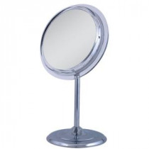 5X Adjustable Pedestal Vanity Mirror in Chrome