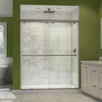 Charisma 56 to 60 in. x 76 in. Semi-Framed Sliding Shower Door in Brushed Nickel