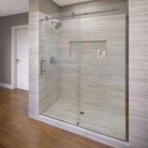 Vinesse 59 in. x 76 in. Semi-Framed Sliding Shower Door and Fixed Panel in Chrome