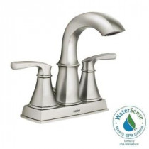 Hensley 4 in. Centerset 2-Handle Bathroom Faucet Featuring Microban Protection in Spot Resist Nickel