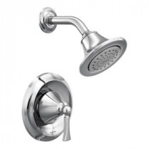 Wynford Single-Handle 1-Spray Posi-Temp Shower Faucet Trim Kit in Chrome (Valve Sold Separately)