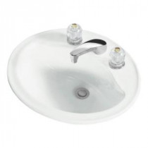 Sanibel Self-Rimming Oval Bathroom Sink in White