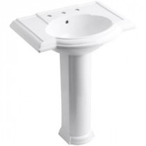 Devonshire Pedestal Combo Bathroom Sink in White