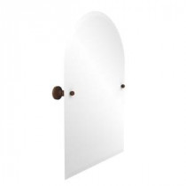 Dottingham Collection 21 in. x 29 in. Frameless Arched Top Single Tilt Mirror with Beveled Edge in Antique Bronze