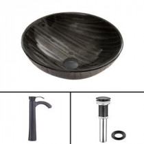 Glass Vessel Sink in Interspace and Otis Faucet Set in Matte Black