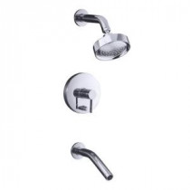 Stillness 1-Handle Single-Spray Tub and Shower Faucet Trim Only in Polished Chrome