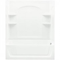 Ensemble 60 in. x 33.25 in. x 75.25 in. Bath and Shower Kit with Right-Hand Drain in White