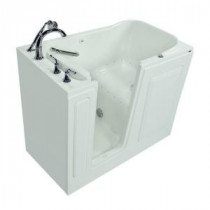 Gelcoat 4.25 ft. Walk-In Air Bath Tub with Left-Hand Quick Drain and Cadet Right-Height Toilet in White