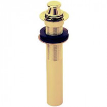 Lift-and-Turn Lavatory Drain without Overflow Holes in Polished Brass