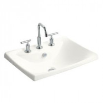 Escale Drop-In Bathroom Sink in White