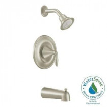 Eva 1-Handle Posi-Temp Tub and Shower Trim Kit with Eco-Performance Showerhead in Brushed Nickel (Valve Sold Separately)