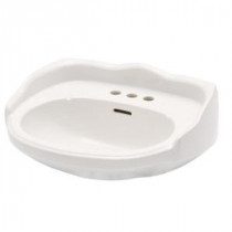 English Turn 23-5/8 in. Petite Pedestal Sink Basin Only in White