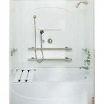 Acclaim 31-1/2 in. x 55-1/2 in. 2-piece Direct-to-Stud Tub and Shower End Wall Set in White