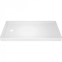 Classic 400 32 in. x 60 in. Single Threshold Left Drain Shower Base in High Gloss White