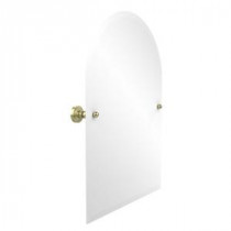 Waverly Place Collection 21 in. x 29 in. Frameless Arched Top Single Tilt Mirror with Beveled Edge in Satin Brass