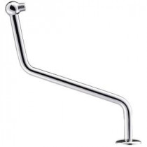 13 in. S Shaped Shower Arm with Flange in Chrome