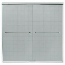 Finesse 59-1/4 in. x 58-3/4 in. Semi-Framed Sliding Tub/Shower Door in Silver with Lake Mist Glass Pattern