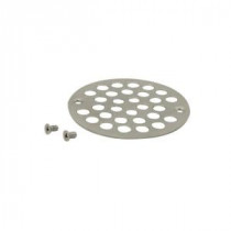4 in. O.D. Shower Strainer Cover Plastic-Oddities Style in Satin Nickel