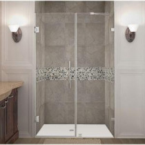 Nautis 49 in. x 72 in. Frameless Hinged Shower Door in Chrome with Clear Glass
