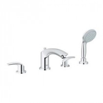 Eurosmart New 8 in. Widespread 2-Handle Bathroom Faucet with Hand Shower in StarLight Chrome
