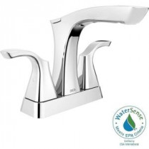 Tesla 4 in. Centerset 2-Handle Bathroom Faucet in Chrome with Metal Drain Assembly