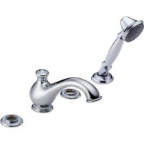 Leland 2-Handle Deck-Mount Roman Tub Faucet with Hand Shower Trim Kit Only in Chrome (Valve and Handles Not Included)