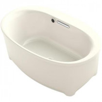 Underscore 5 ft. Center Drain Oval Bathtub with Bask in Biscuit