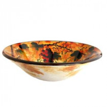Tuscany Summer Hand-Painted Glass Vessel Sink in Silver and Gold