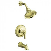Bancroft Rite-Temp 1-Handle Pressure-Balancing Tub and Shower Faucet Trim in Vibrant French Gold (Valve Not Included)