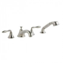 Seabury 2-Handle Deck-Mount Roman Tub Faucet with Hand Shower in Brushed Nickel