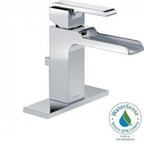 Ara Single Hole 1-Handle Open Channel Spout Bathroom Faucet in Chrome with Metal Pop-up