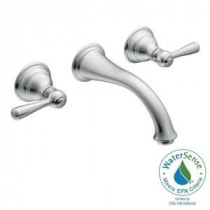 Kingsley Wall Mount 2-Handle Low-Arc Bathroom Faucet Trim Kit in Chrome (Valve Sold Separately)