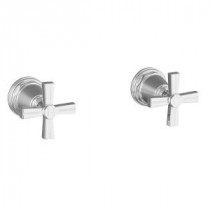 Pinstripe Bath or Deck-Mount High-Flow Bath Valve Trim with Cross Handle in Vibrant Polished Nickel (Valve Not Included)