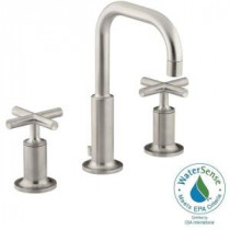 Purist 8 in. Widespread 2-Handle Low-Arc Bathroom Faucet in Vibrant Brushed Nickel