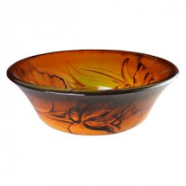 Floral Firelight Vessel Sink in Yellow