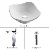 Tulip Vessel Sink in White with Sonus Faucet in Chrome