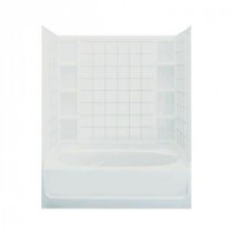 Ensemble 42 in. x 60 in. x 74-1/4 in. Standard Fit Bath and Shower Kit in White