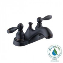 Mandouri 4 in. Centerset 2-Handle Low-Arc Bathroom Faucet in Bronze