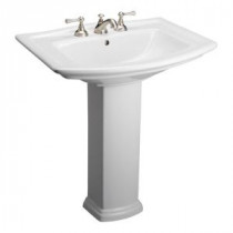 Washington 765 30 in. Pedestal Combo Bathroom Sink for 8 in. Widespread in White